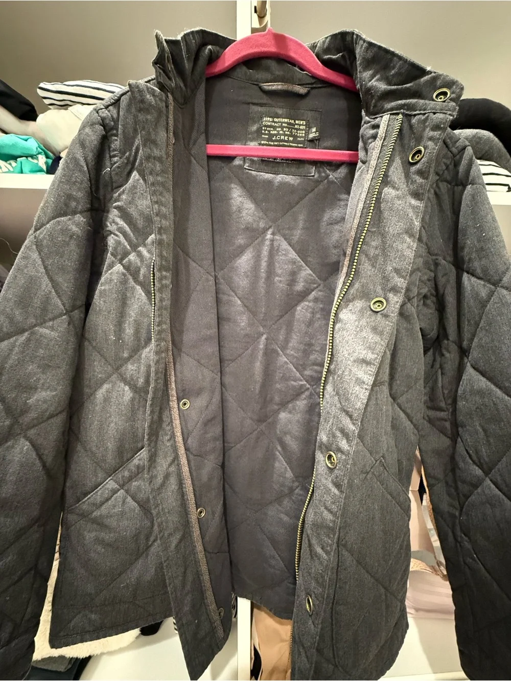 J. Crew Quilted Dark Gray Lightweight Jacket